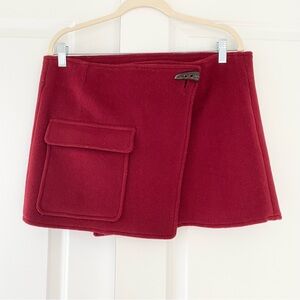 Burberry Wool Wrap Cargo Mini Skirt